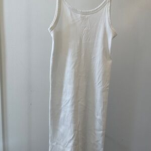 H&M White Rib Knit Midi tank dress